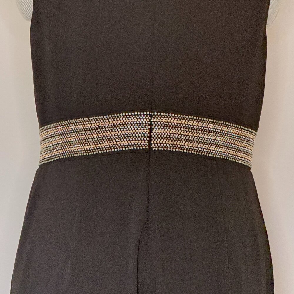 Calvin Klein Black Embellished V-Neck Jumpsuit - Picture 6 of 9